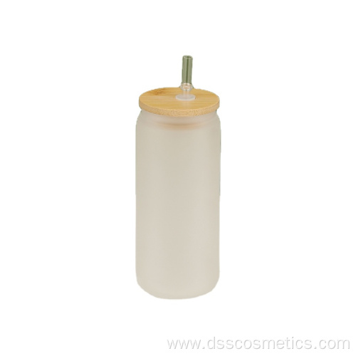 Glass Storage tank Sippy Cup Single layer water bottle with straw straight cold drink cup